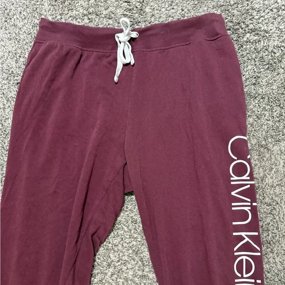 Calvin Klein Burgundy Womens Joggers - Picture 2 of 4